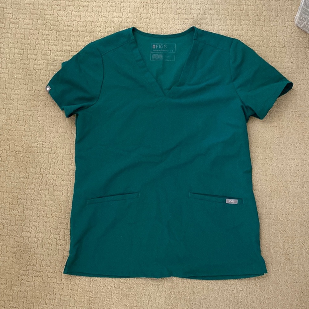 Hunter green scrub top